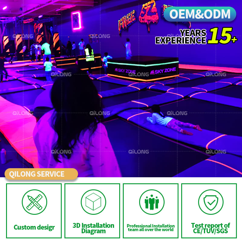 Indoor Fluorescent Trampoline Equipment