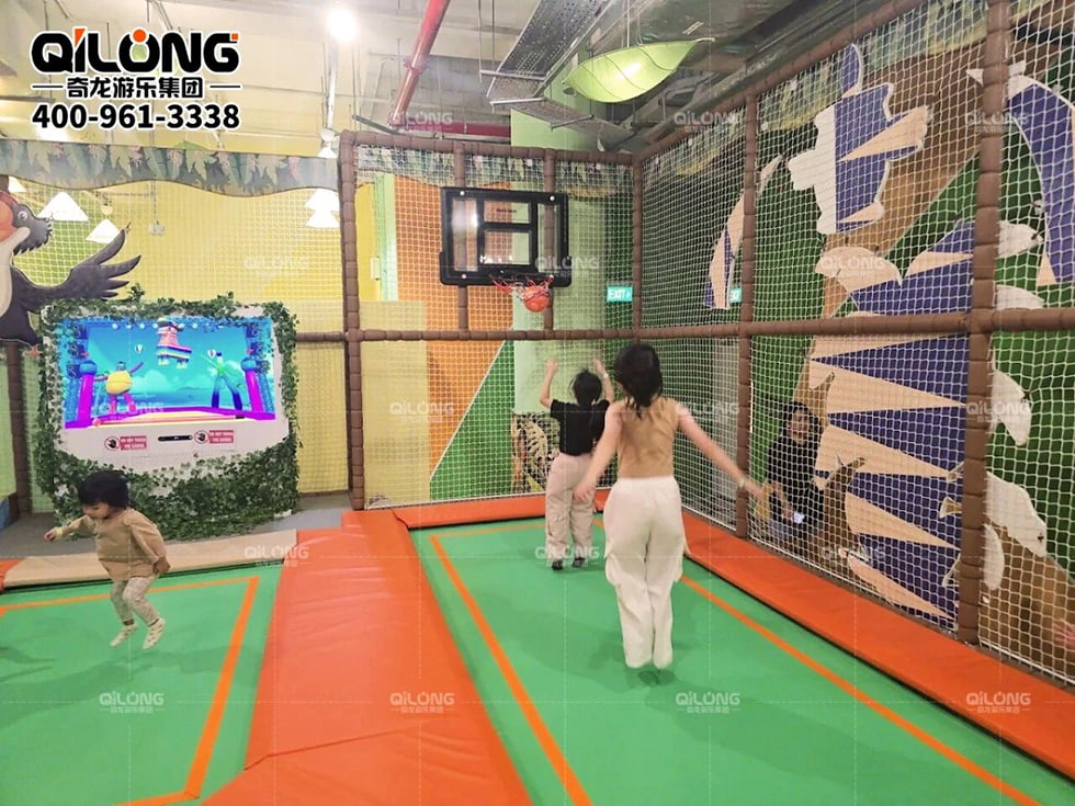 Basketball Kids Play Jumping Area Trampoline Park